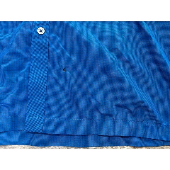 Kuhl KONQUER Plaid Short Sleeve Mens Large Button Down Blue Pocket Shirt READ - Picture 3 of 9
